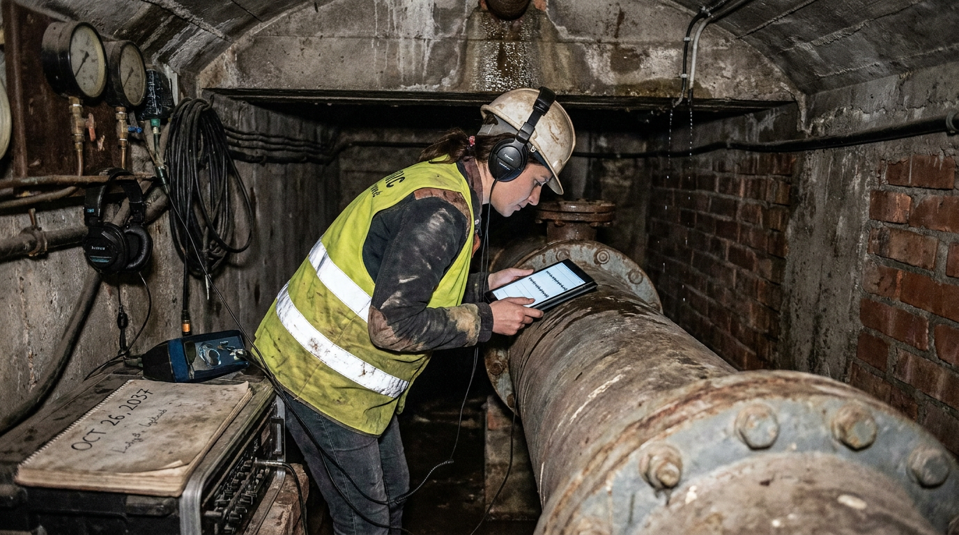 Cover photograph — The Listening Pipes Cinematic cover photograph for the short story “The Listening Pipes” by Z. Marlow — In 2037, a municipal resonance engineer named Dr. Amara Vuković discovered that 14.6 kilometers of cast-iron water main beneath the city of…