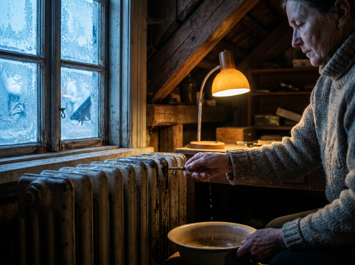 Cover photograph — What Houses Give Back Cinematic cover photograph for the short story “What Houses Give Back” by Z. Marlow — Mara Kest, caretaker: “I was bleeding the upper-floor radiators when the pressure dropped. It was the coldest week anyone remembers. Frost…
