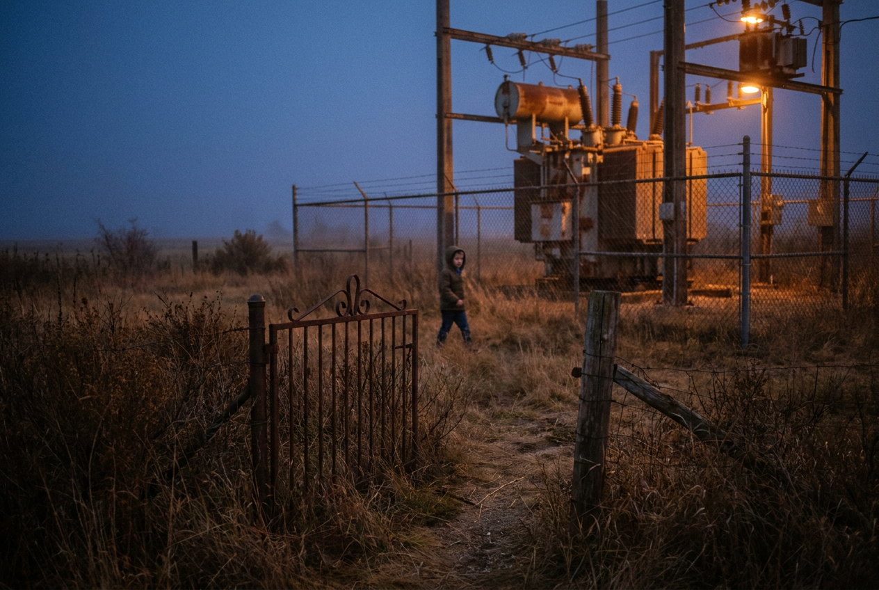 Cover photograph — The Little Gate Cinematic cover photograph for the short story “The Little Gate” by Z. Marlow — My son was halfway around the substation before I understood what he was looking for