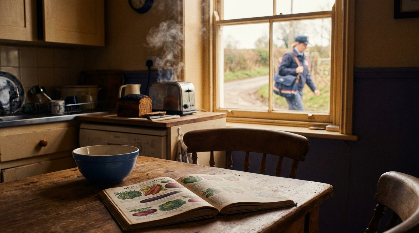Cover photograph — The Blue Bowl Cinematic cover photograph for the short story “The Blue Bowl” by Z. Marlow — The new postwoman brought our neighbor's seed catalogue while I was burning the toast