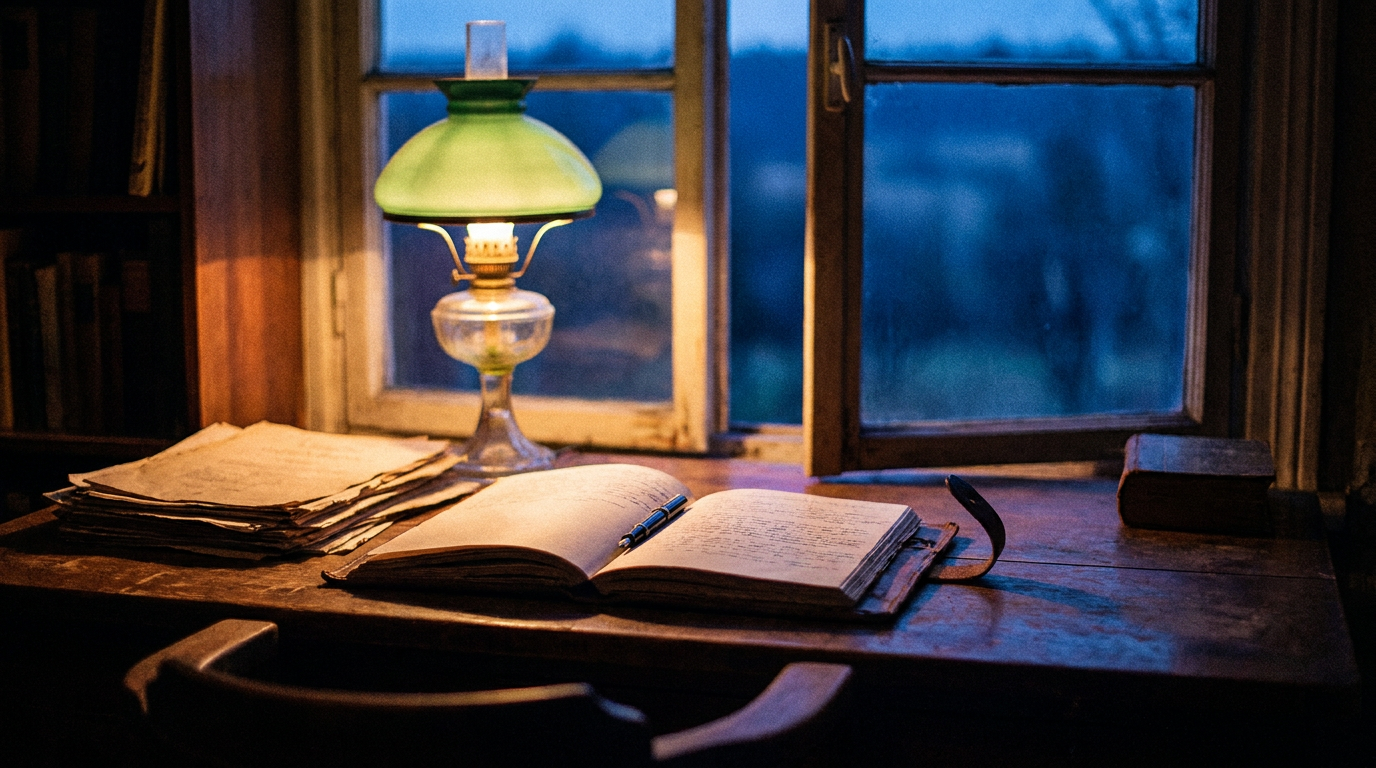 Cover photograph — The Evening Account Cinematic cover photograph for the short story “The Evening Account” by Z. Marlow — Mara,
